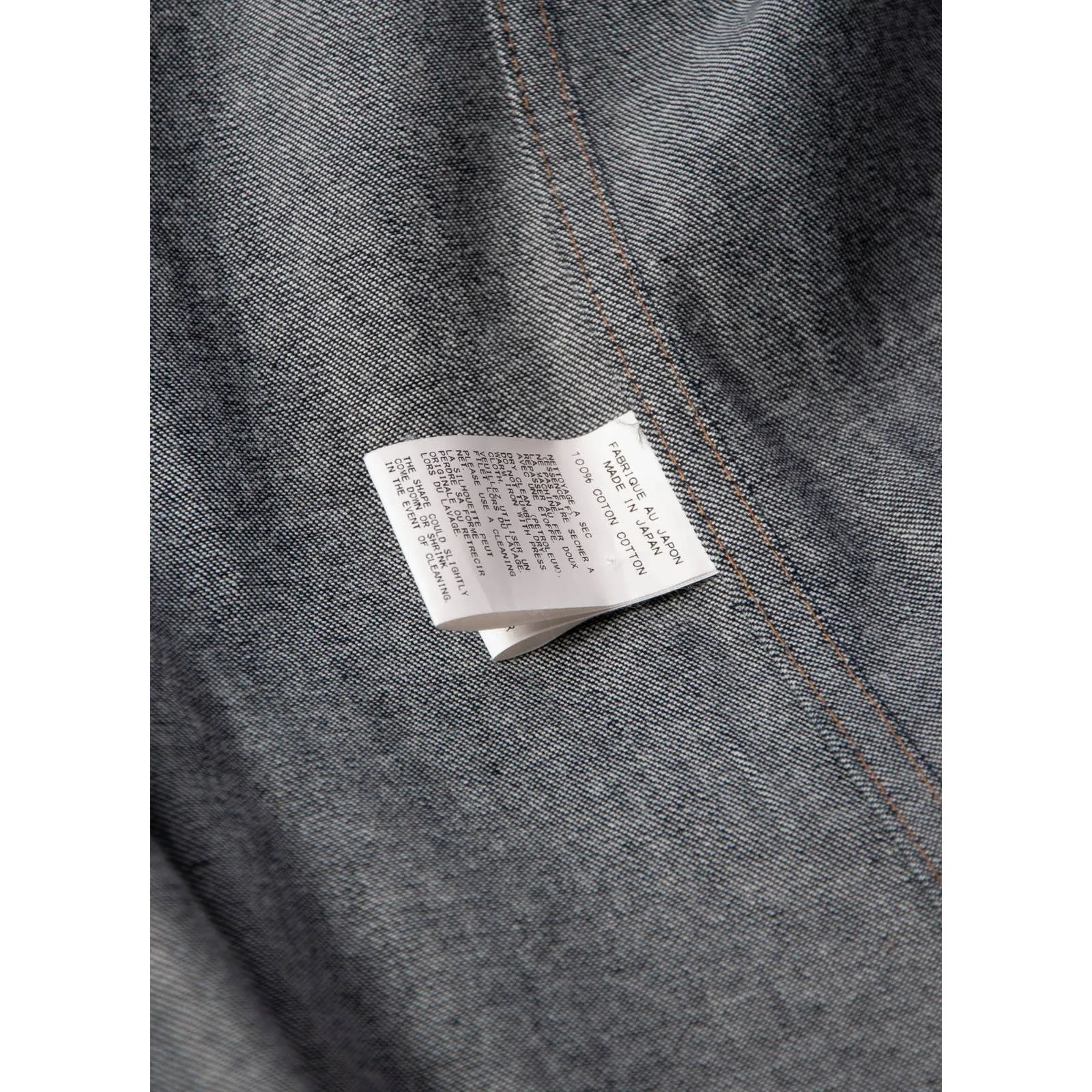 Regulation Yohji Yamamoto Coat Dark Blue Denim Cotton Duster Trench Coat SZ S/M