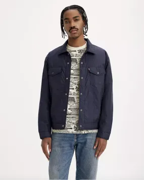 Relaxed Padded Trucker Jacket in Peacoat