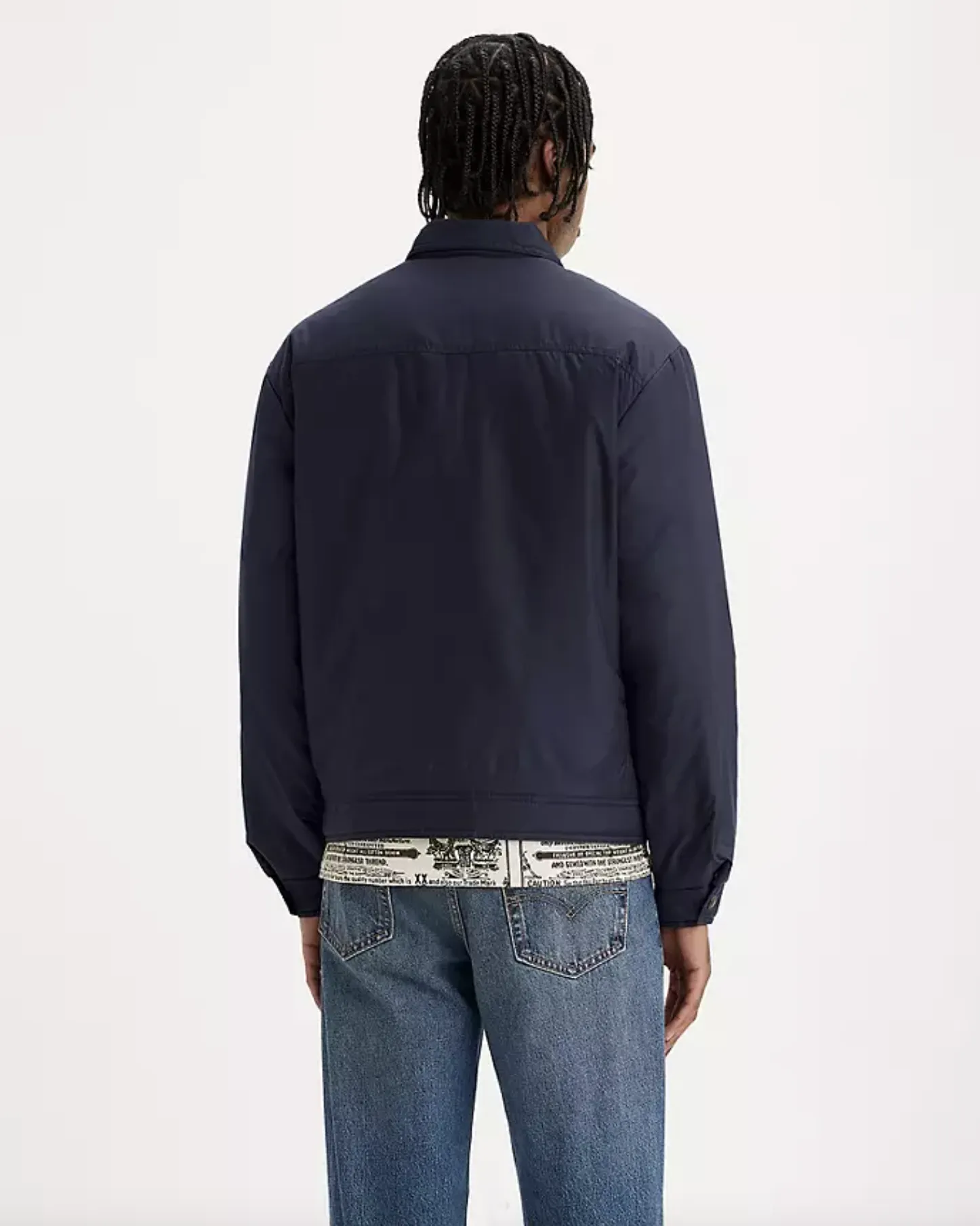 Relaxed Padded Trucker Jacket in Peacoat