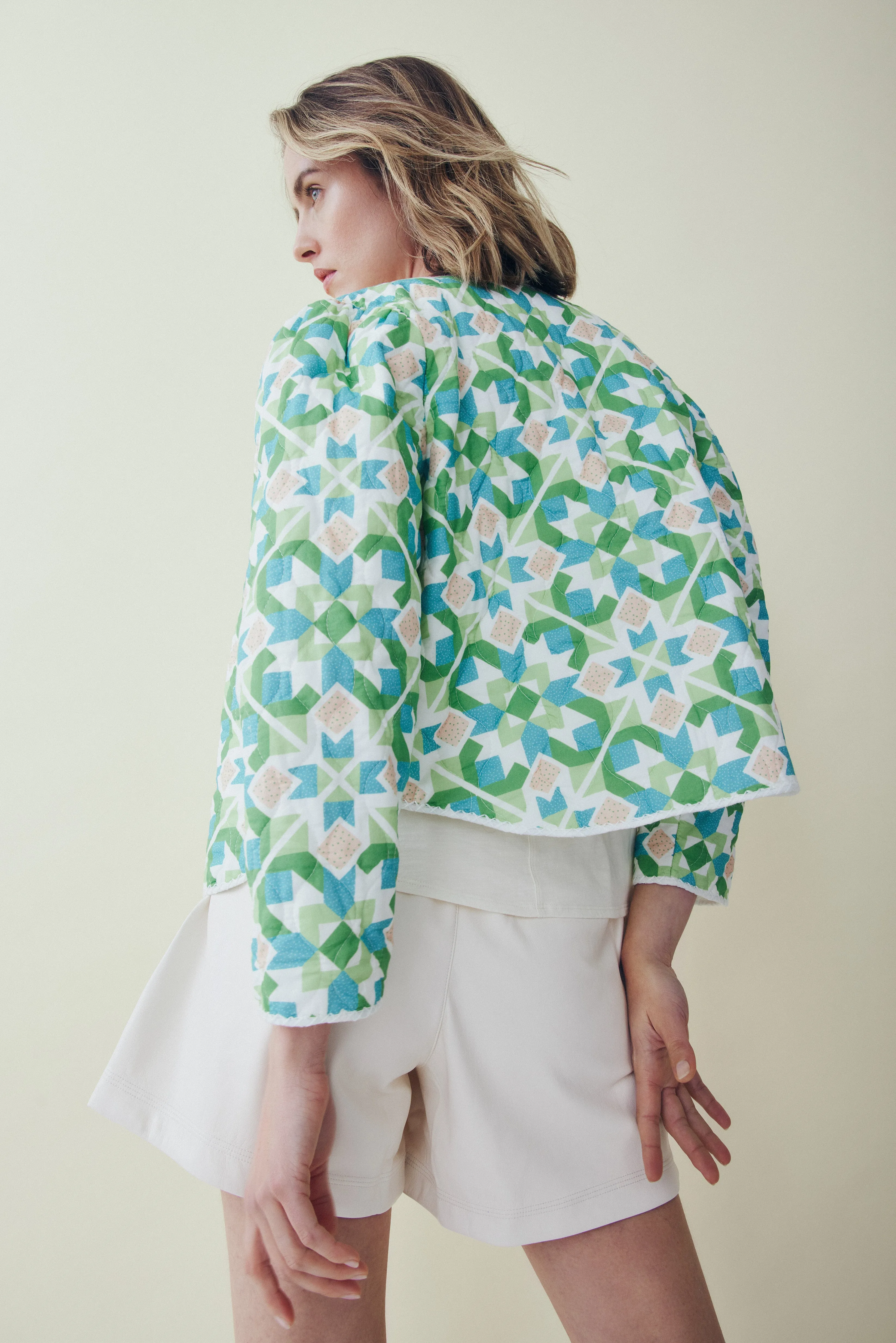 Rosalyn green patchwork jacket