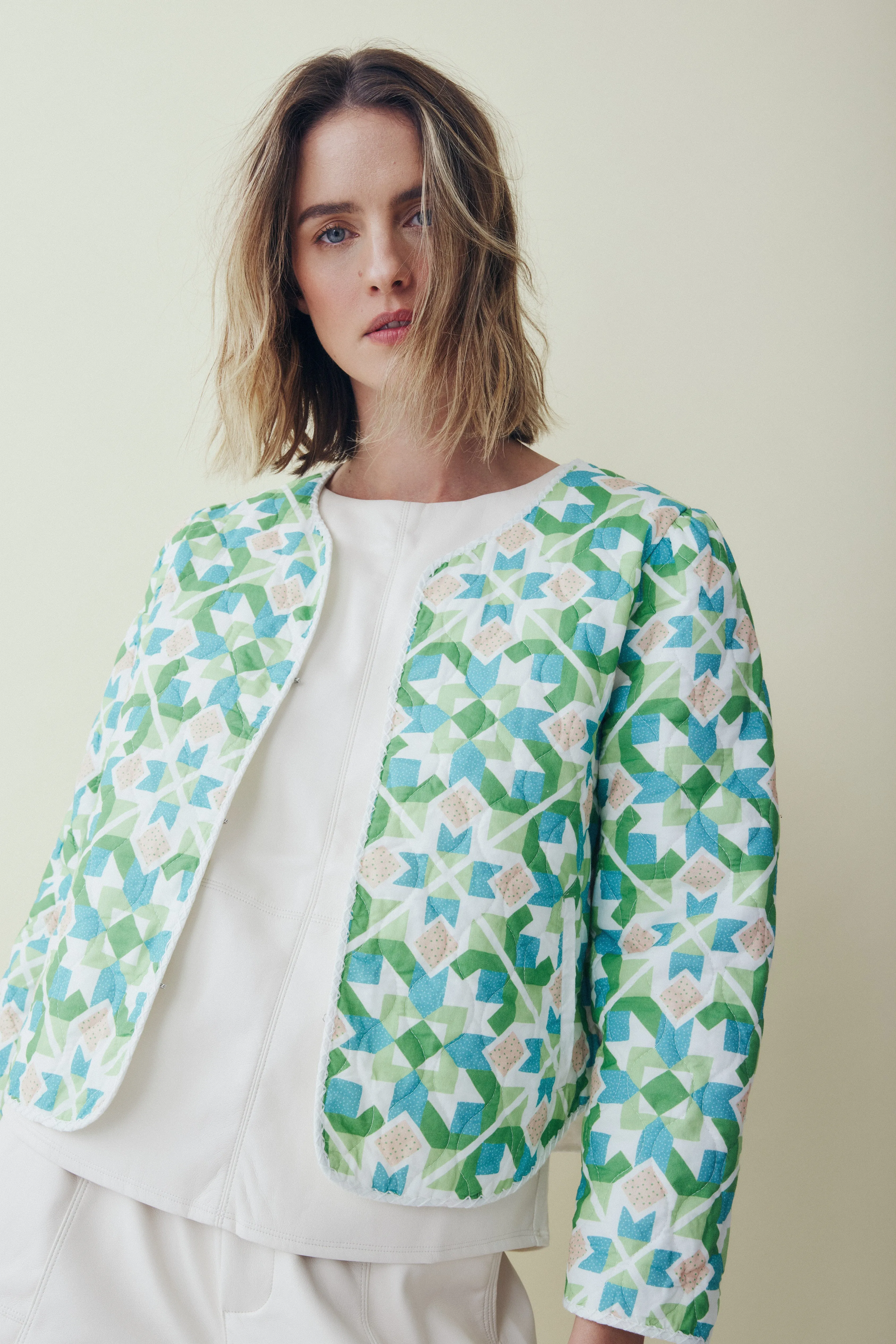 Rosalyn green patchwork jacket