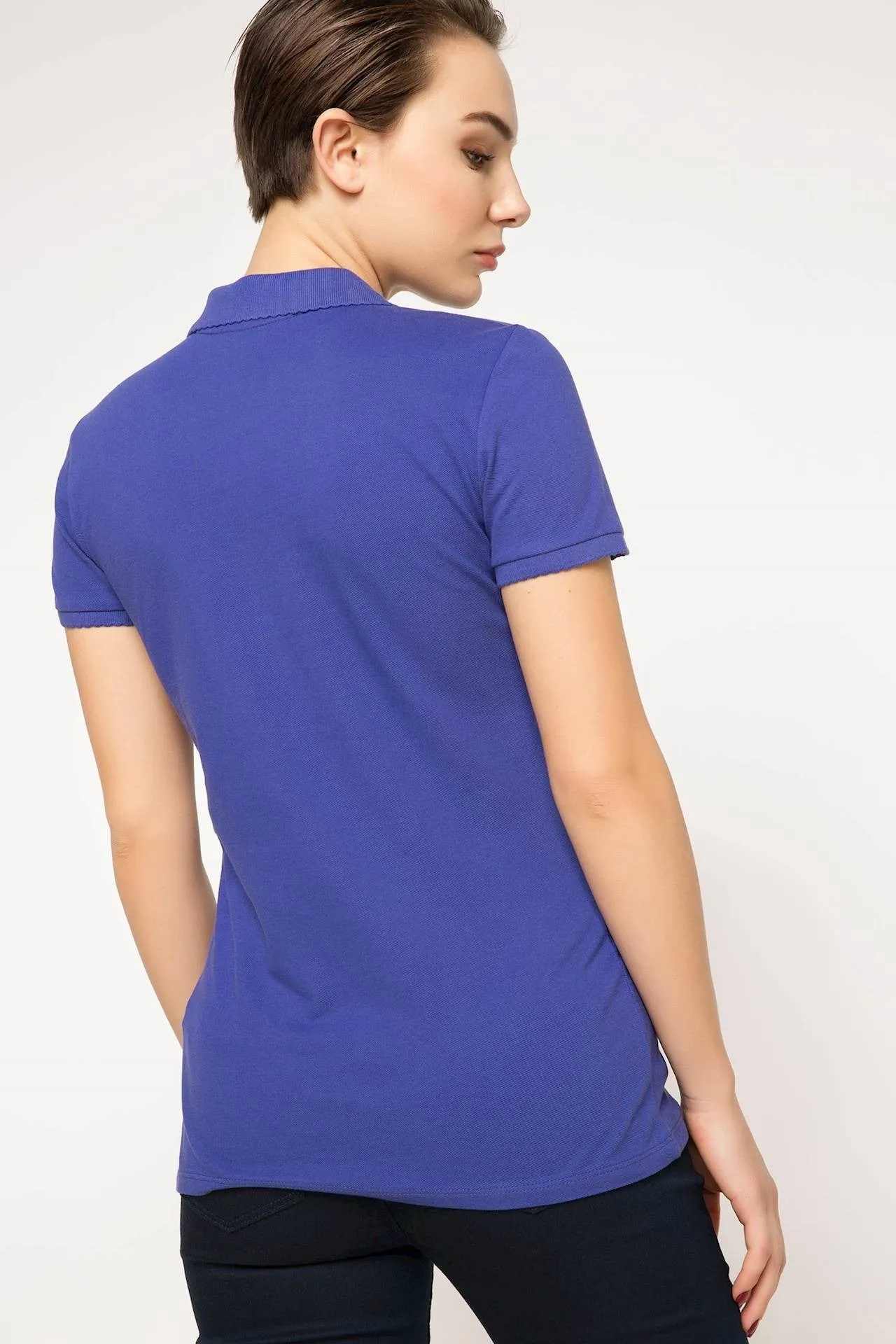 Sidiou Group Women's Short Sleeves Purple Basic Polo T-Shirt