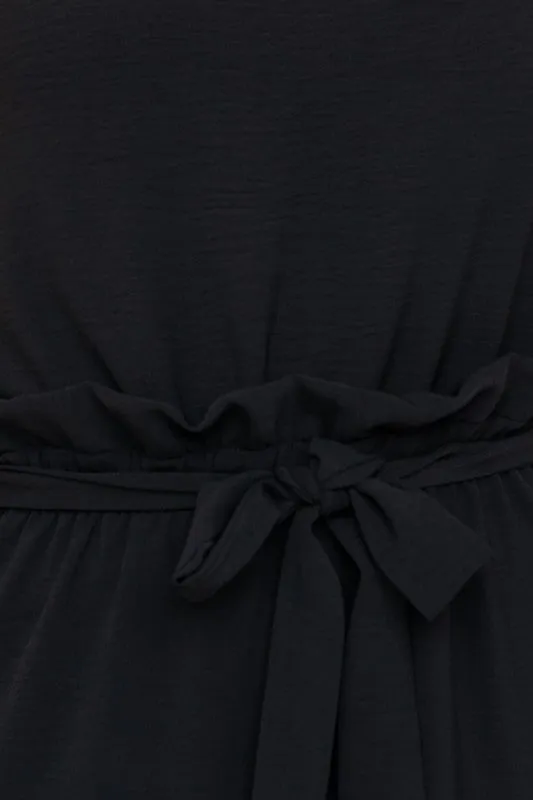Sleeveless One Shoulder Waist Tie Jumpsuit