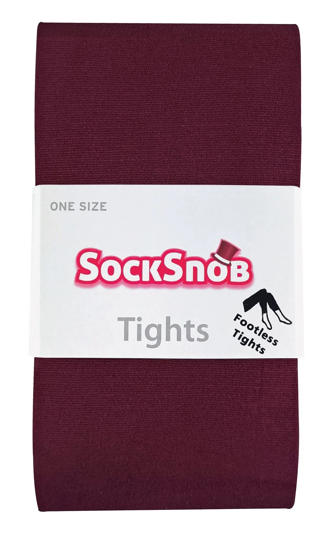 Sock Snob - Opaque Footless Tights (Deep Claret)