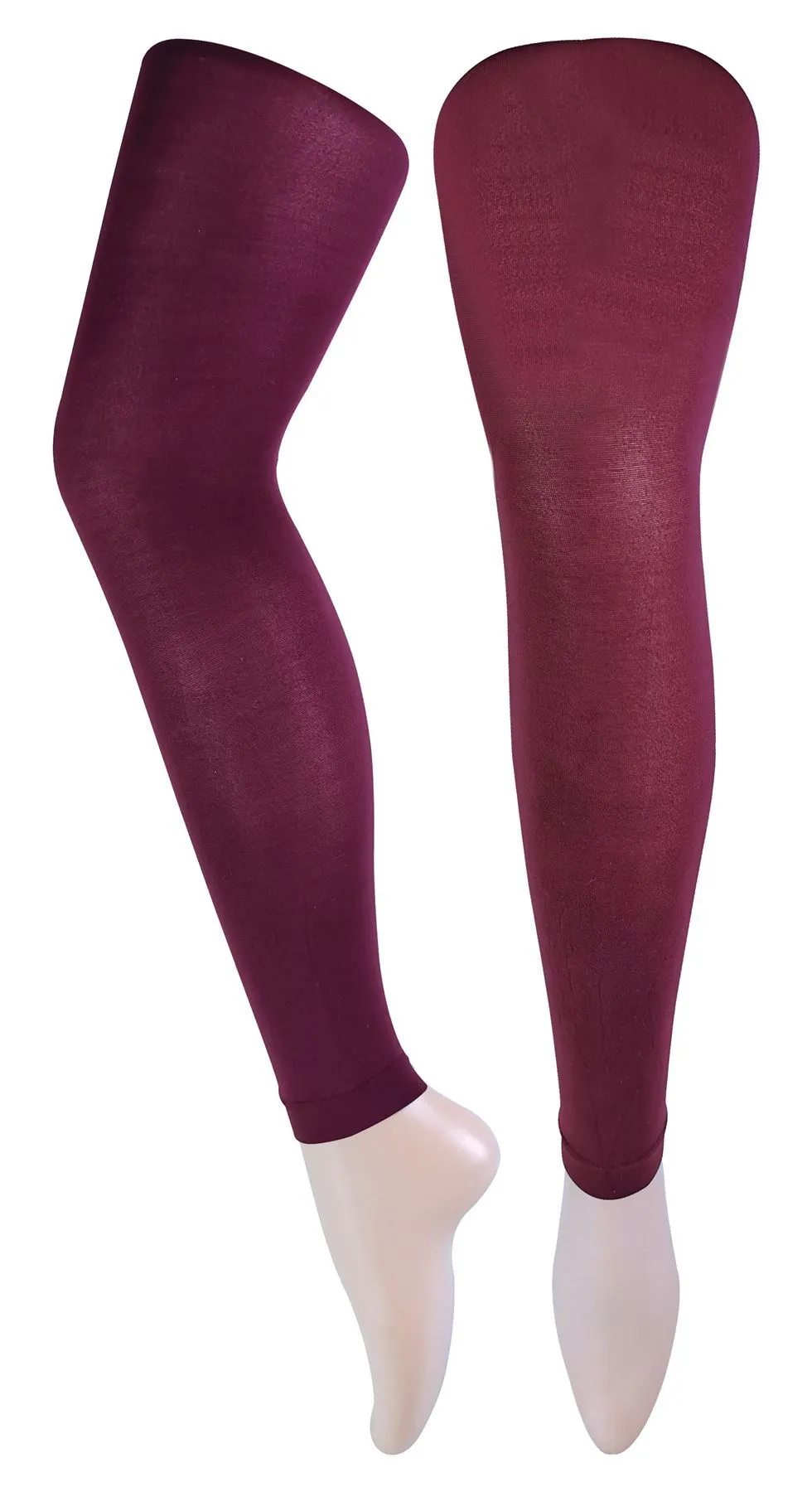 Sock Snob - Opaque Footless Tights (Deep Claret)