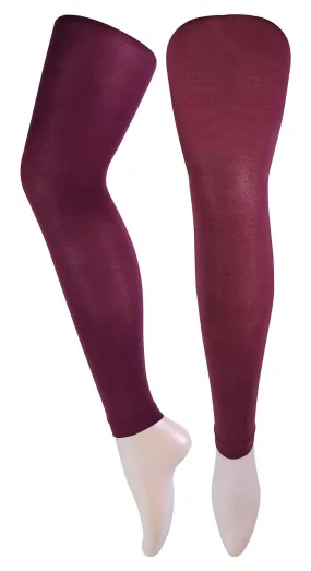 Sock Snob - Opaque Footless Tights (Deep Claret)