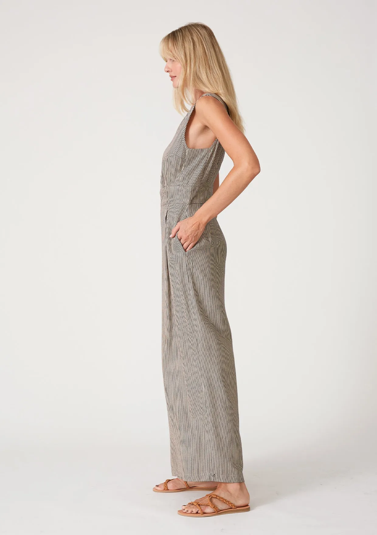 Striped Wide Leg Tank Jumpsuit
