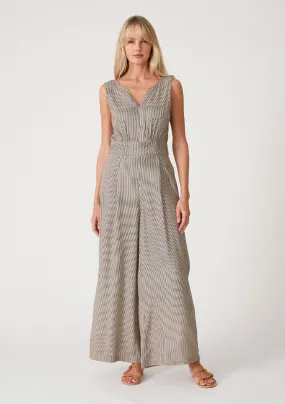 Striped Wide Leg Tank Jumpsuit