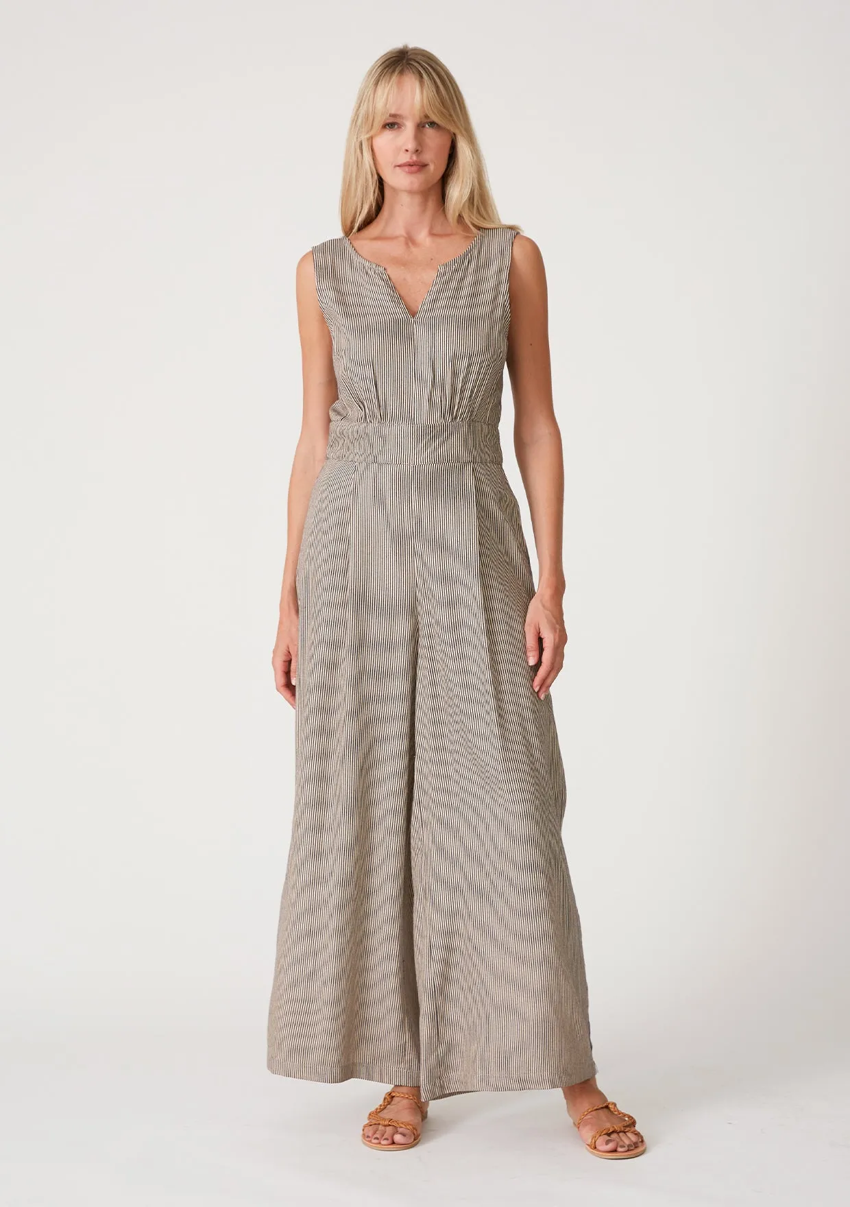 Striped Wide Leg Tank Jumpsuit