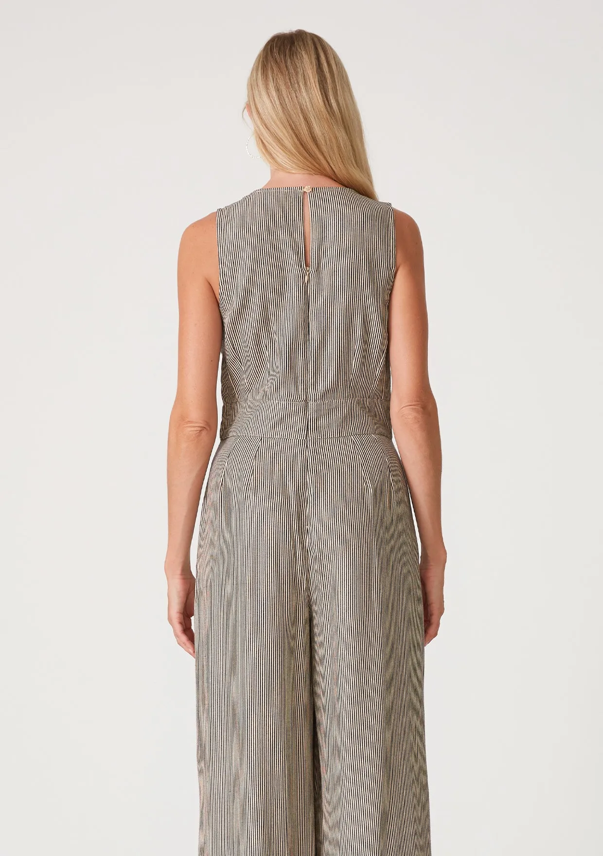 Striped Wide Leg Tank Jumpsuit