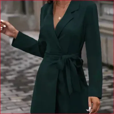 Stylish Dress Trench Short Coat - Sizes S-XXXL
