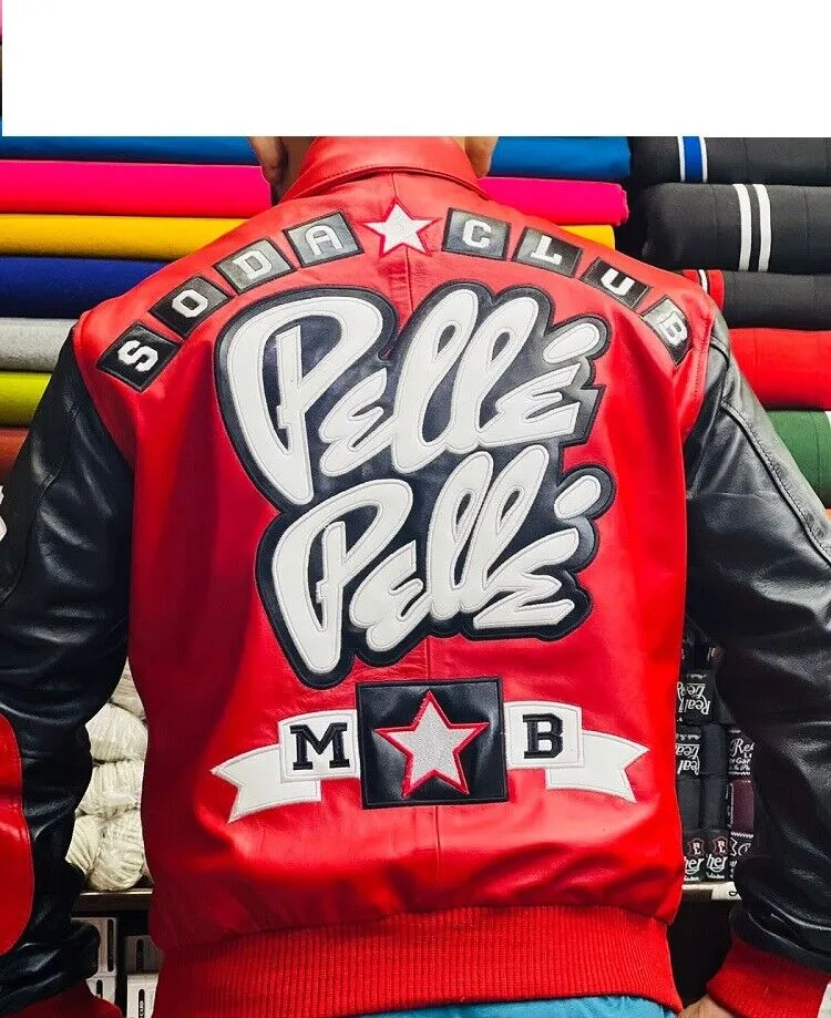 Stylish Red and Black Pelle Pelle Soda Club Jacket - A Must-Have Choice