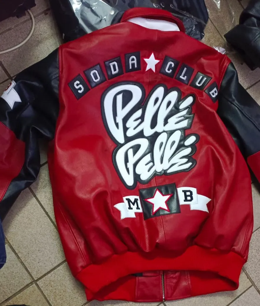 Stylish Red and Black Pelle Pelle Soda Club Jacket - A Must-Have Choice