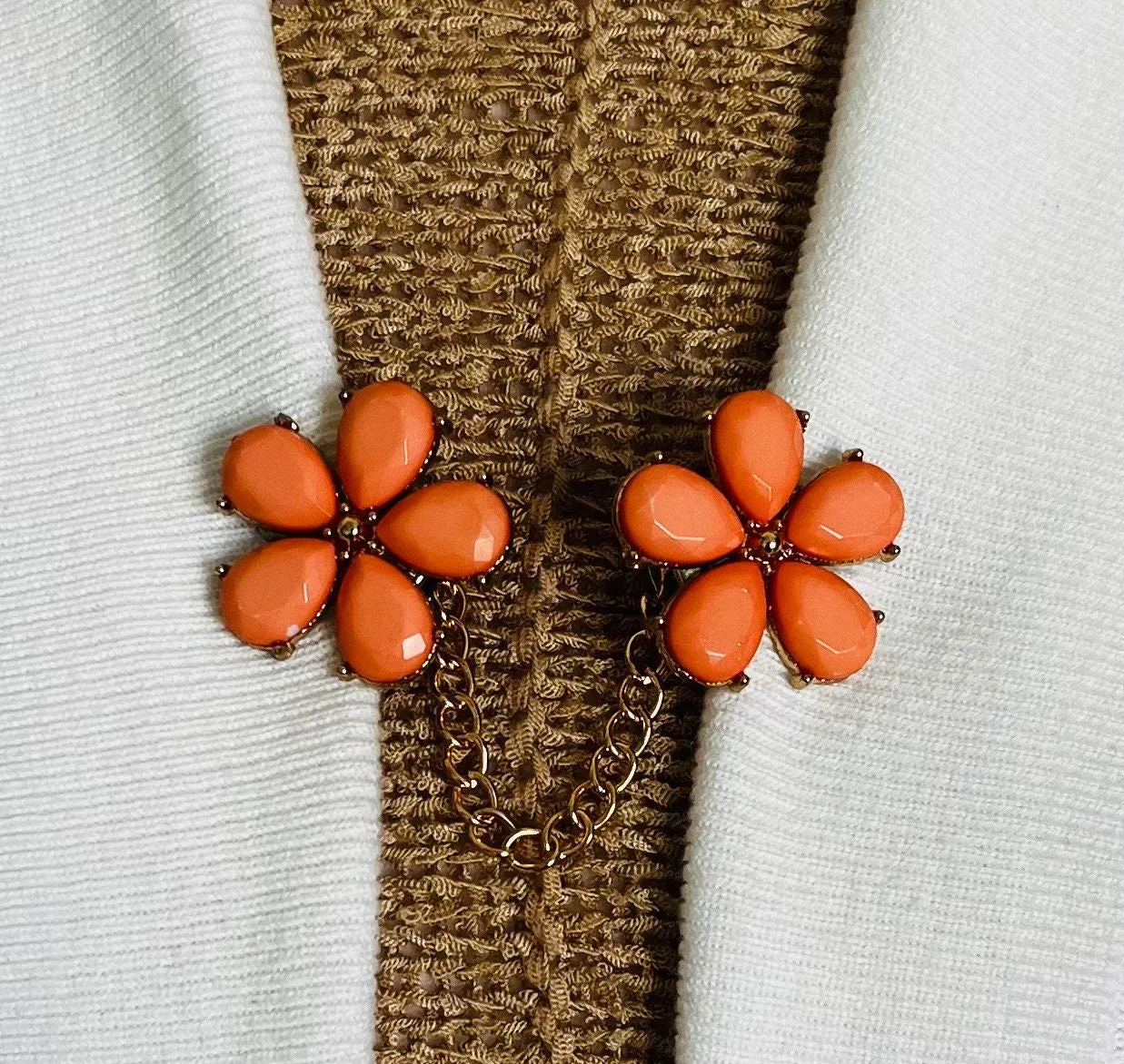 Sweater Clips Floral Sweater Clip Flower Cosplay Clip for Cloak Clasps Kimono Clasp Jewelry Birthday Gift for Mom Gift for Her by Fabulici