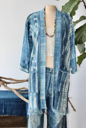 The Highlands Foundry Long Indigo Shibori Duster THF6