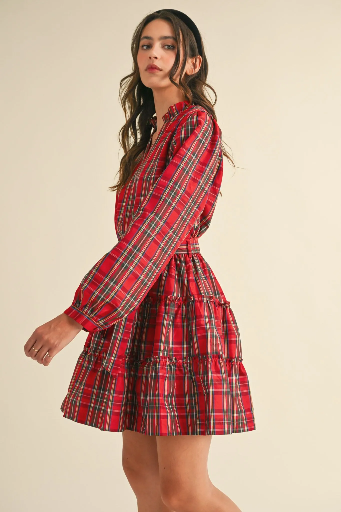 The ‘Plaid Tiered Ruffle Mini Dress’