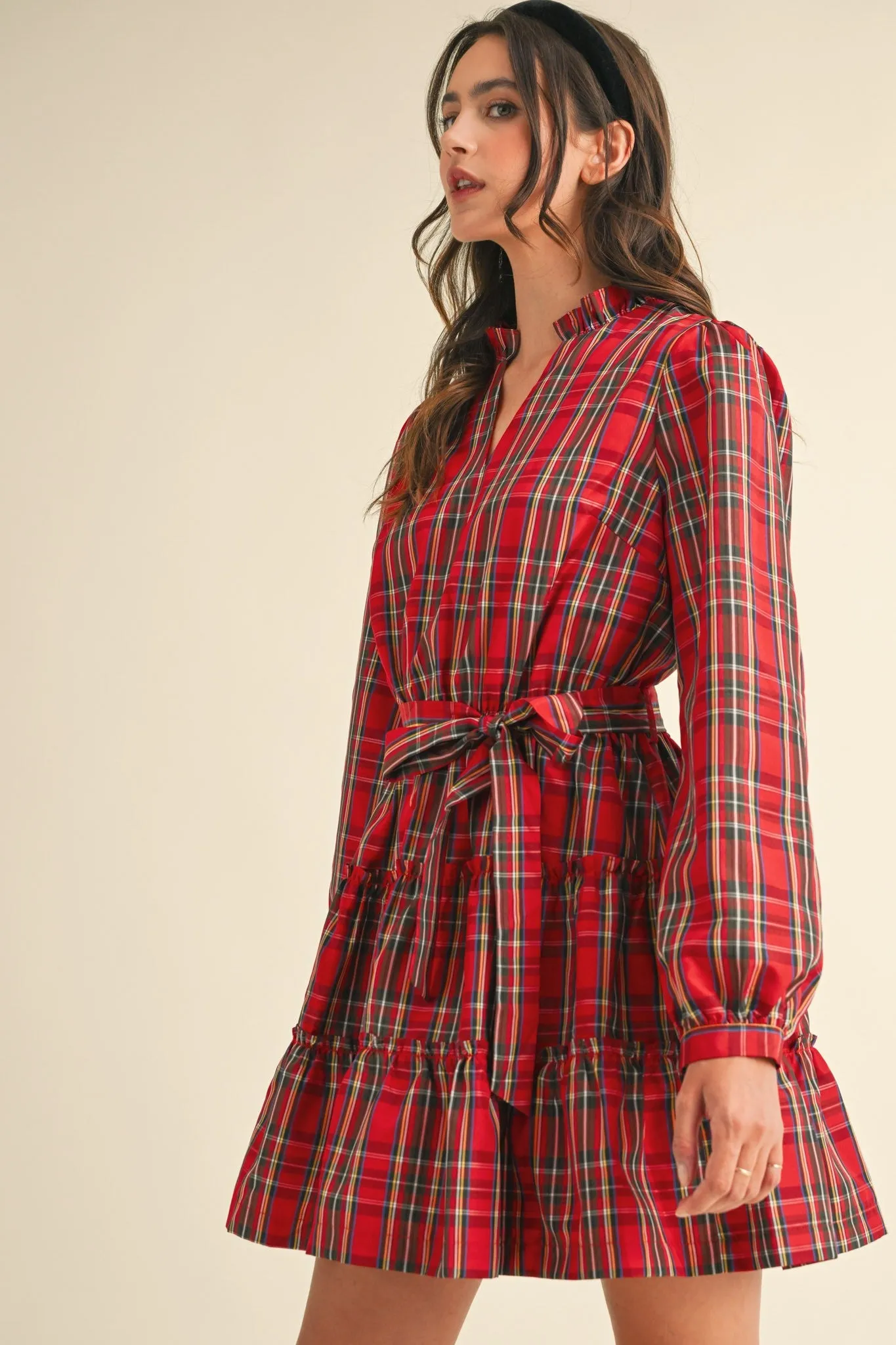 The ‘Plaid Tiered Ruffle Mini Dress’
