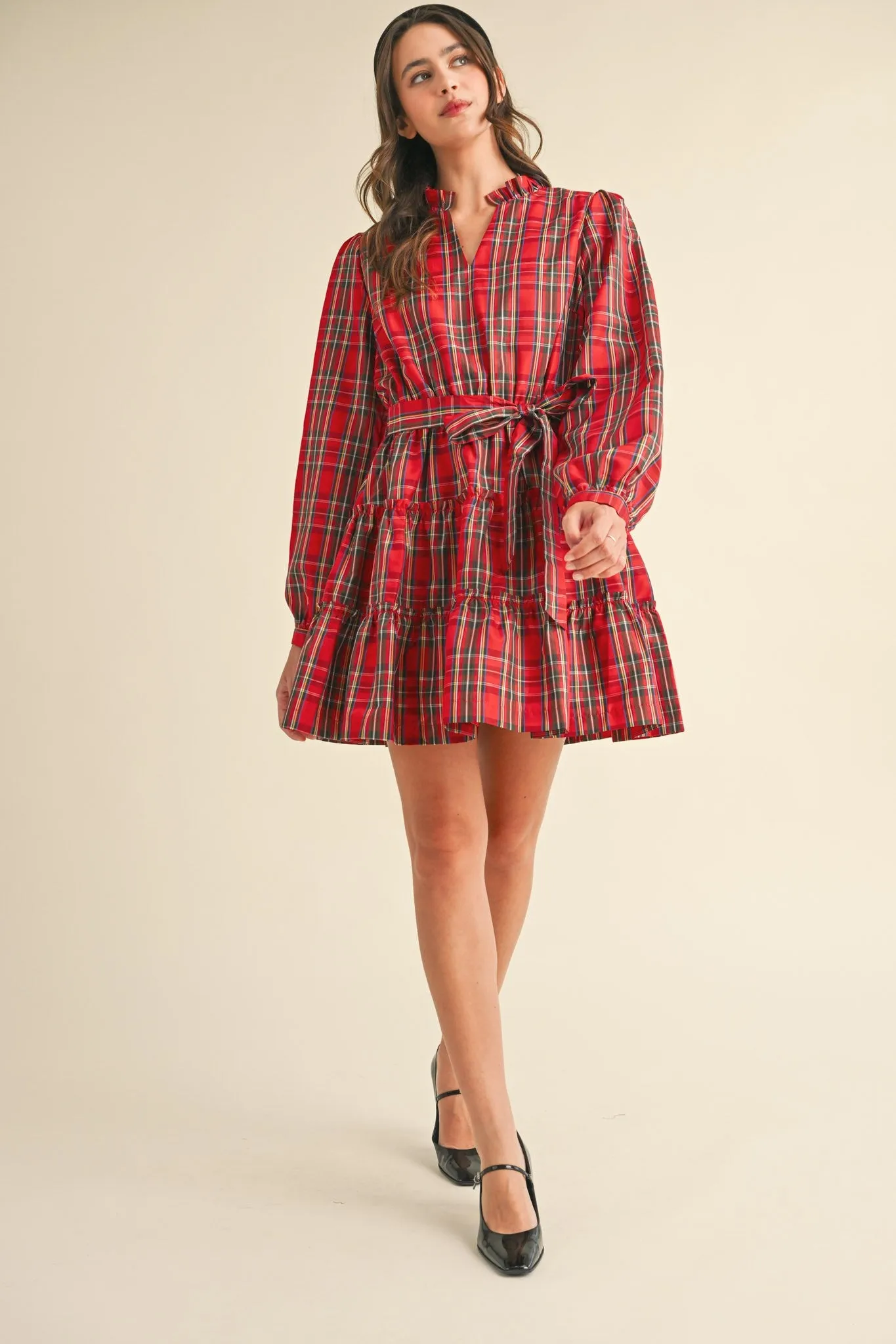 The ‘Plaid Tiered Ruffle Mini Dress’