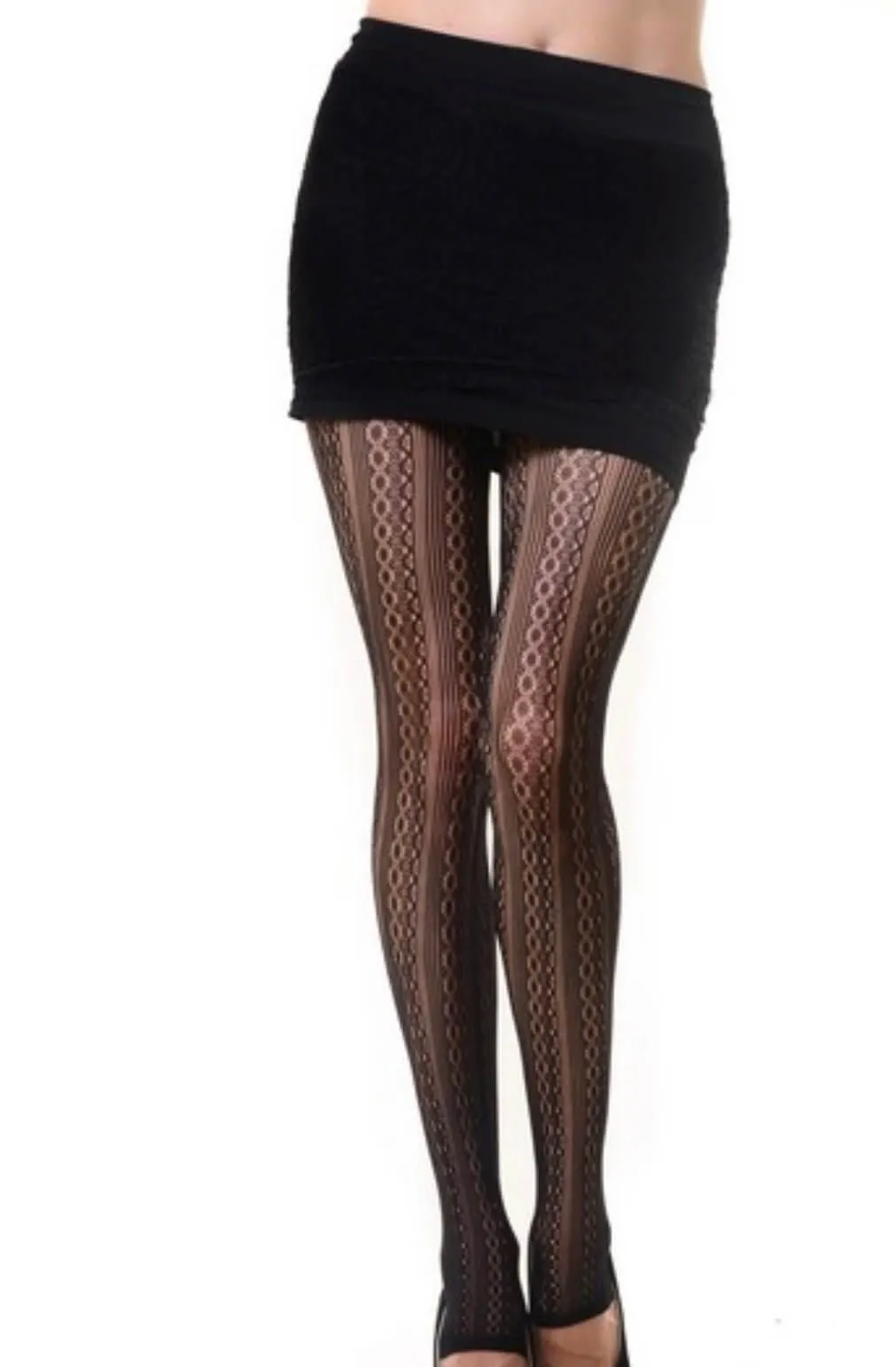 The Winter Tights: Sheer Patterned Black Tights