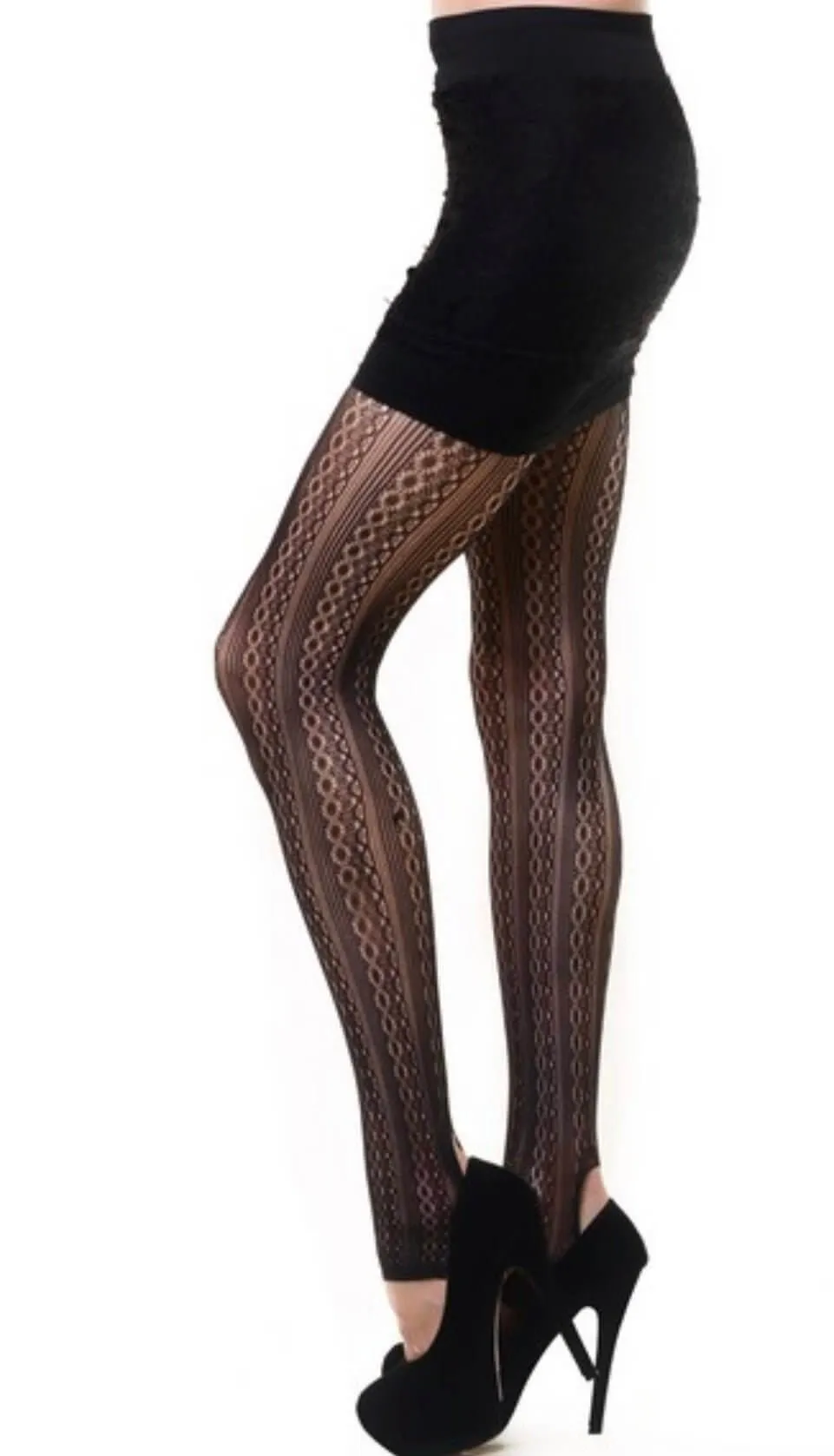 The Winter Tights: Sheer Patterned Black Tights
