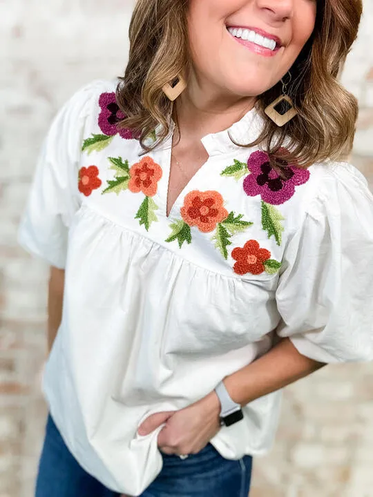 THML Octavia Puff Floral Top - FINAL SALE