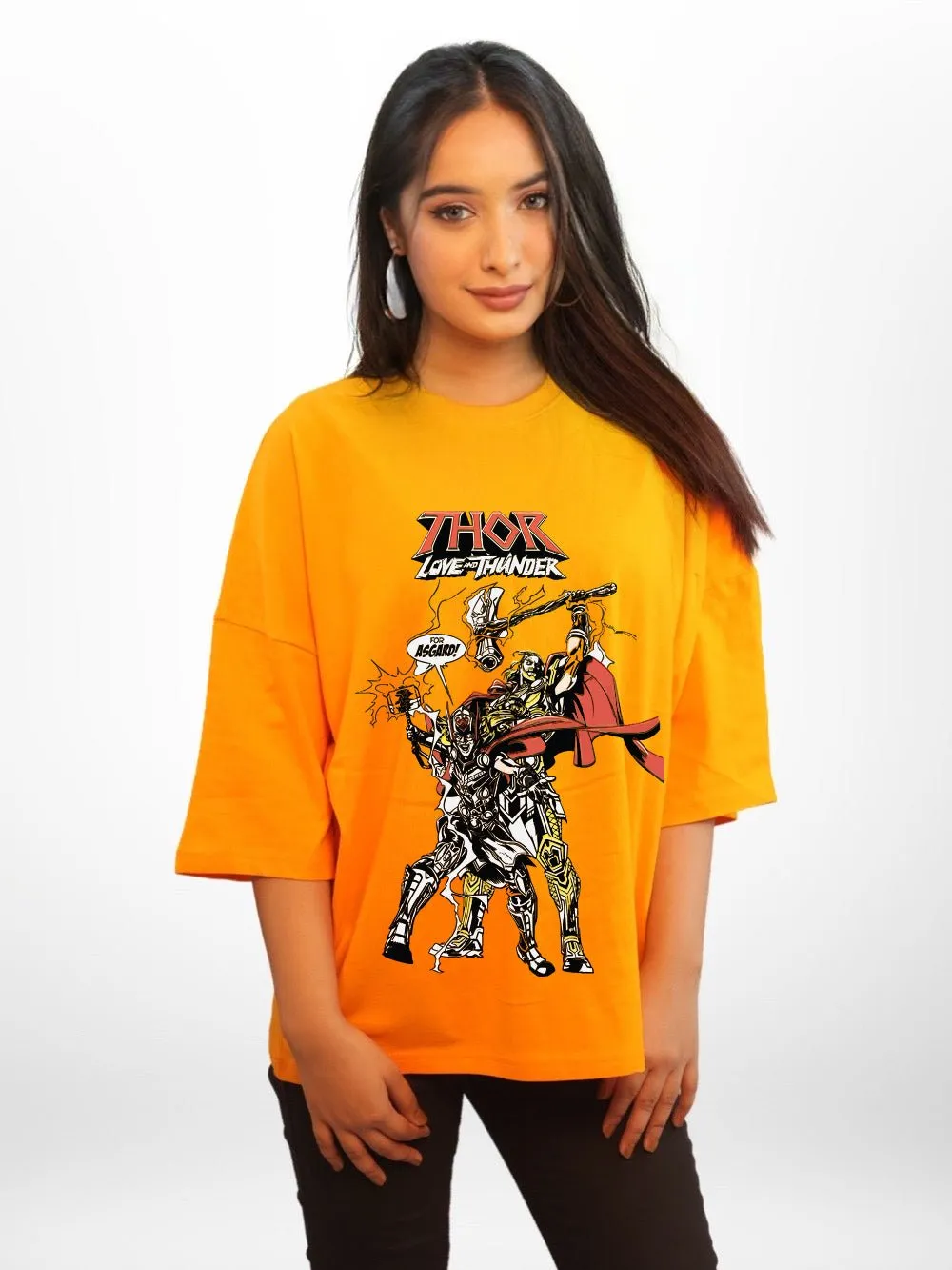 Thor Love And Thunder: FOR ASGARD Graphic Printed Womens Drop Shoulder T-shirt Legacy Boutiques Dhaka