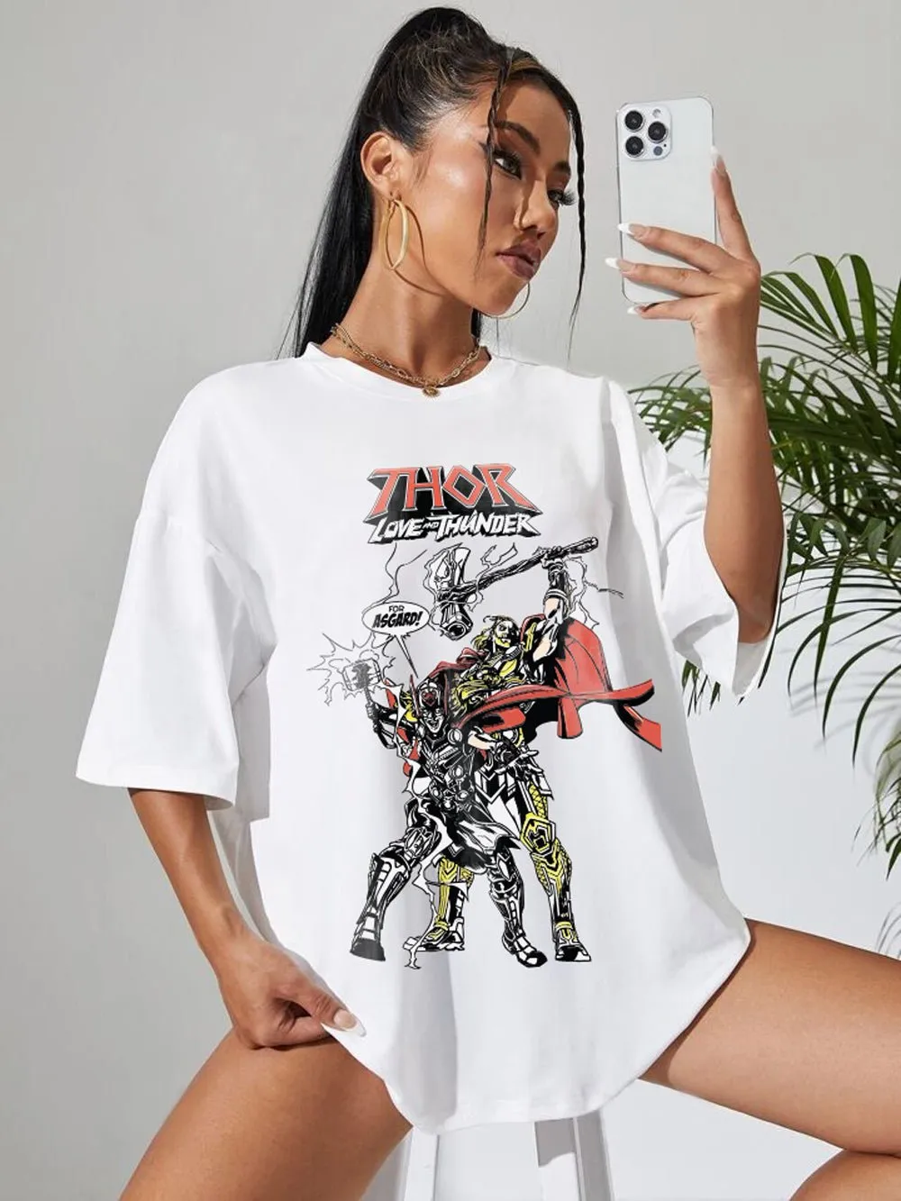 Thor Love And Thunder: FOR ASGARD Graphic Printed Womens Drop Shoulder T-shirt Legacy Boutiques Dhaka