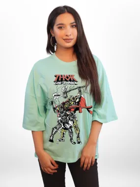 Thor Love And Thunder: FOR ASGARD Graphic Printed Womens Drop Shoulder T-shirt Legacy Boutiques Dhaka