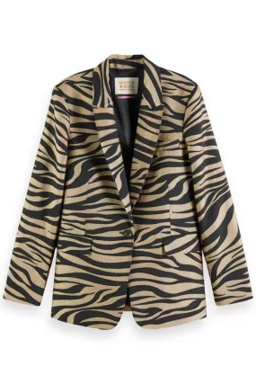 TIGER JACQUARD SINGLE BREASTED BLAZER
