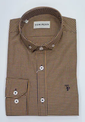 Tom Penn Long Sleeved Check Shirt 842 - Gold