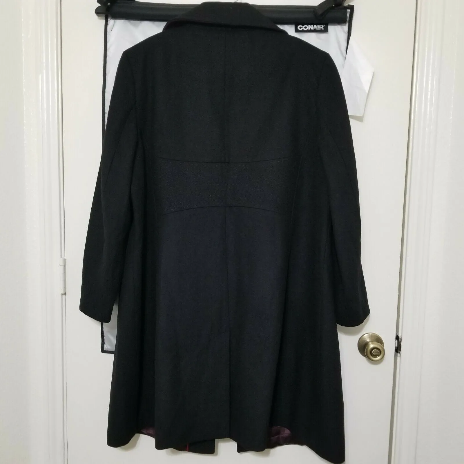 TOMMY HILFIGER Women’s Plus Size Single-Breasted Walker Coat  Color Black Size 3X