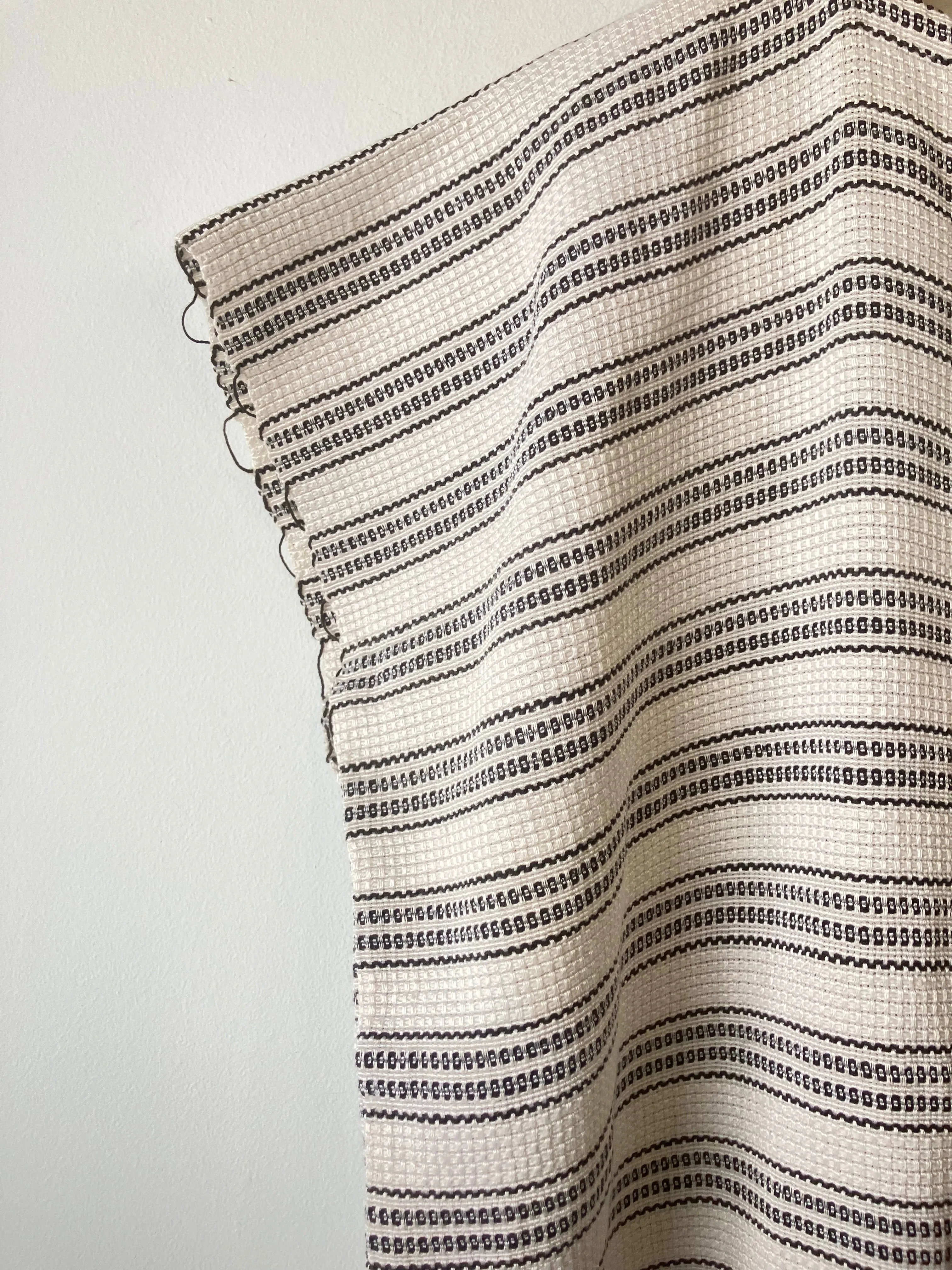 Vintage Black & White Striped Huipil Dress