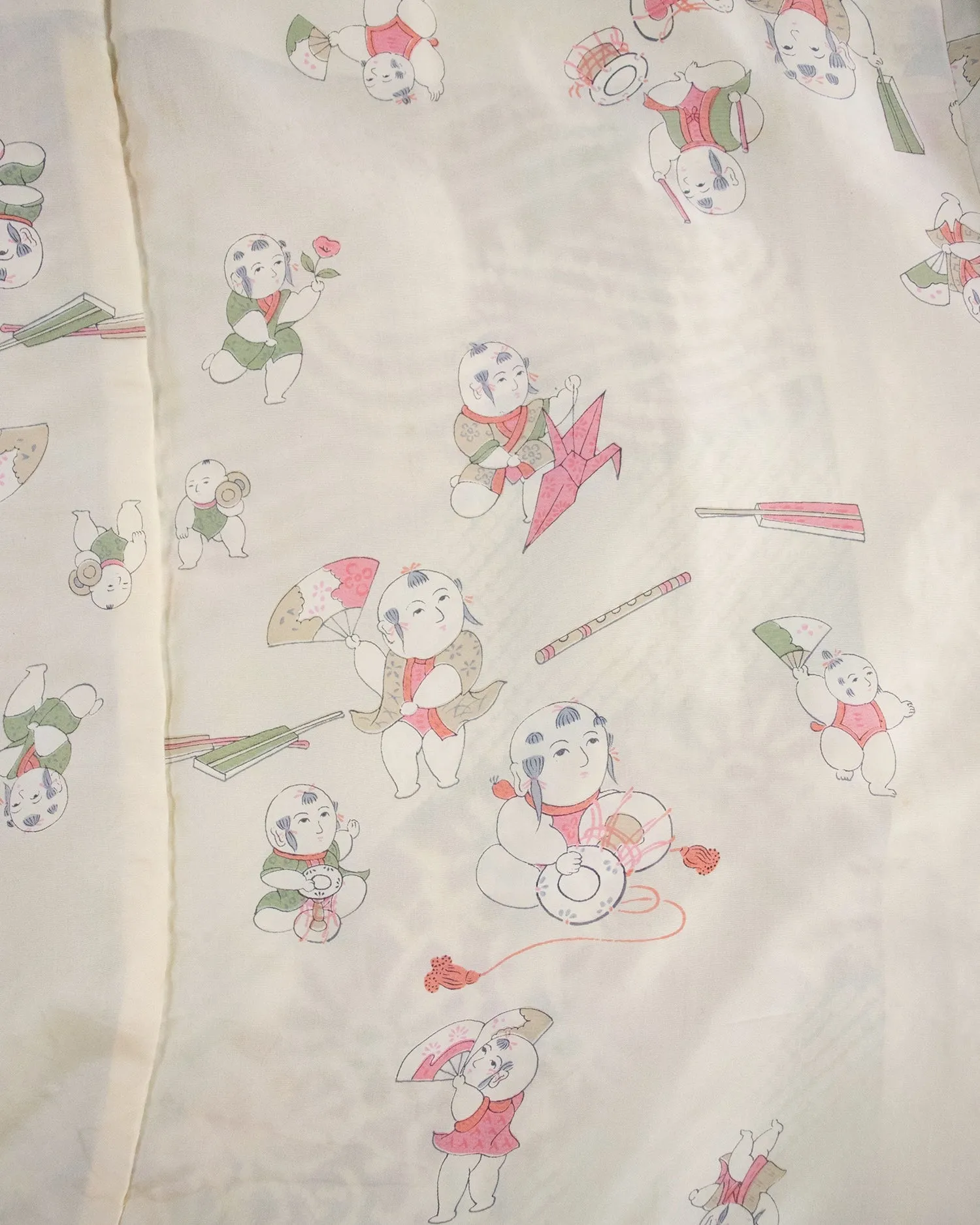 Vintage Haori Jacket, Full Shibori, Yellow and Green Partial Seigaiha and Daisies