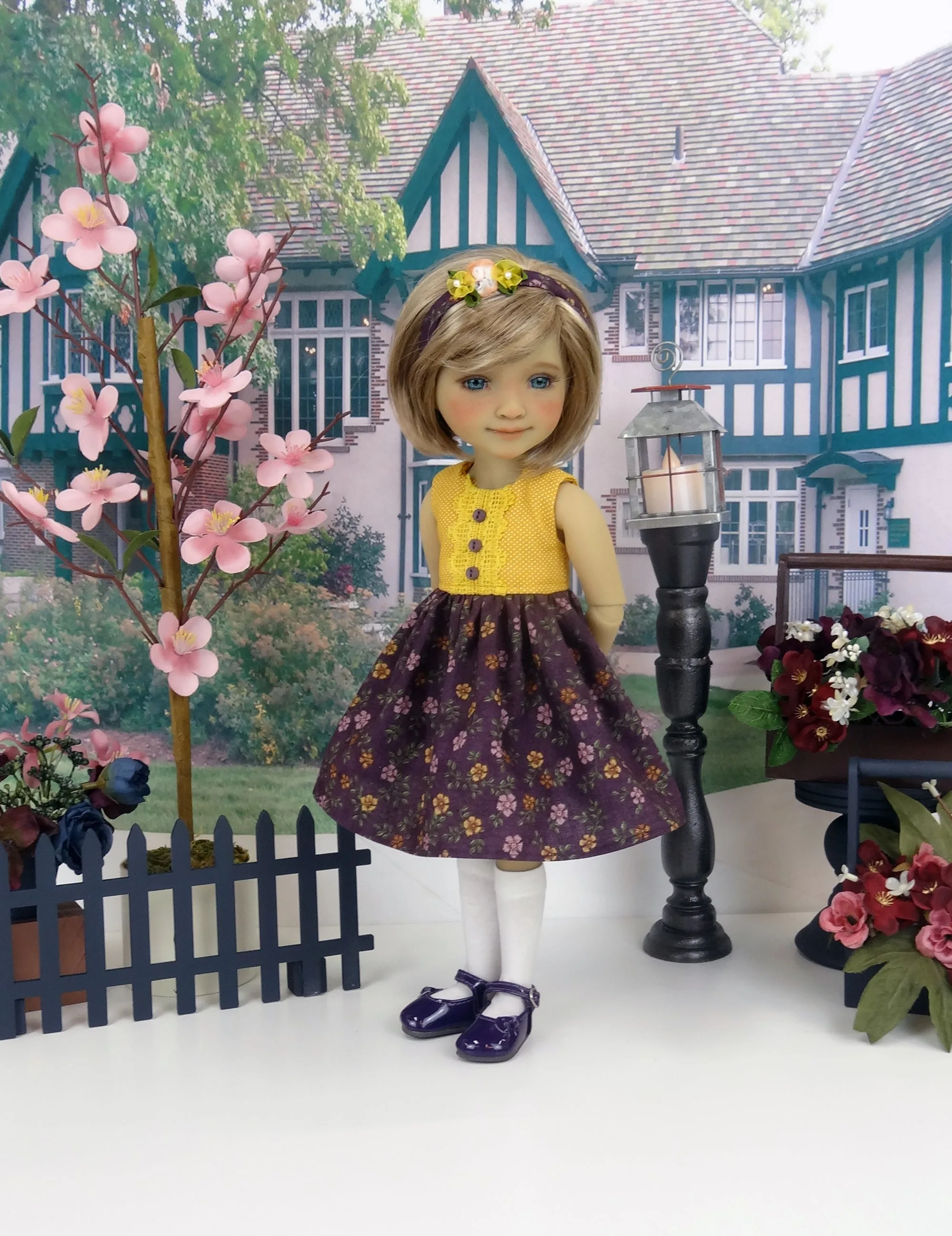 Wildflowers at Dusk - dress and sweater with shoes for Ruby Red Fashion Friends doll