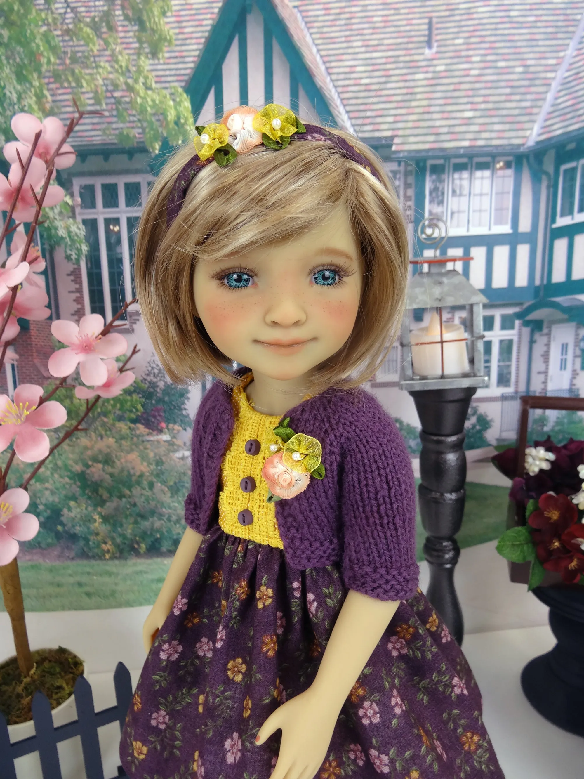 Wildflowers at Dusk - dress and sweater with shoes for Ruby Red Fashion Friends doll