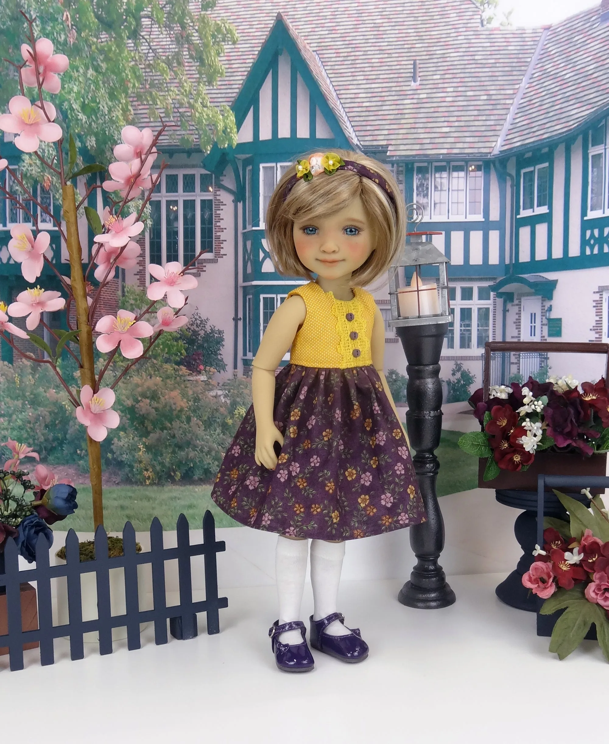 Wildflowers at Dusk - dress and sweater with shoes for Ruby Red Fashion Friends doll