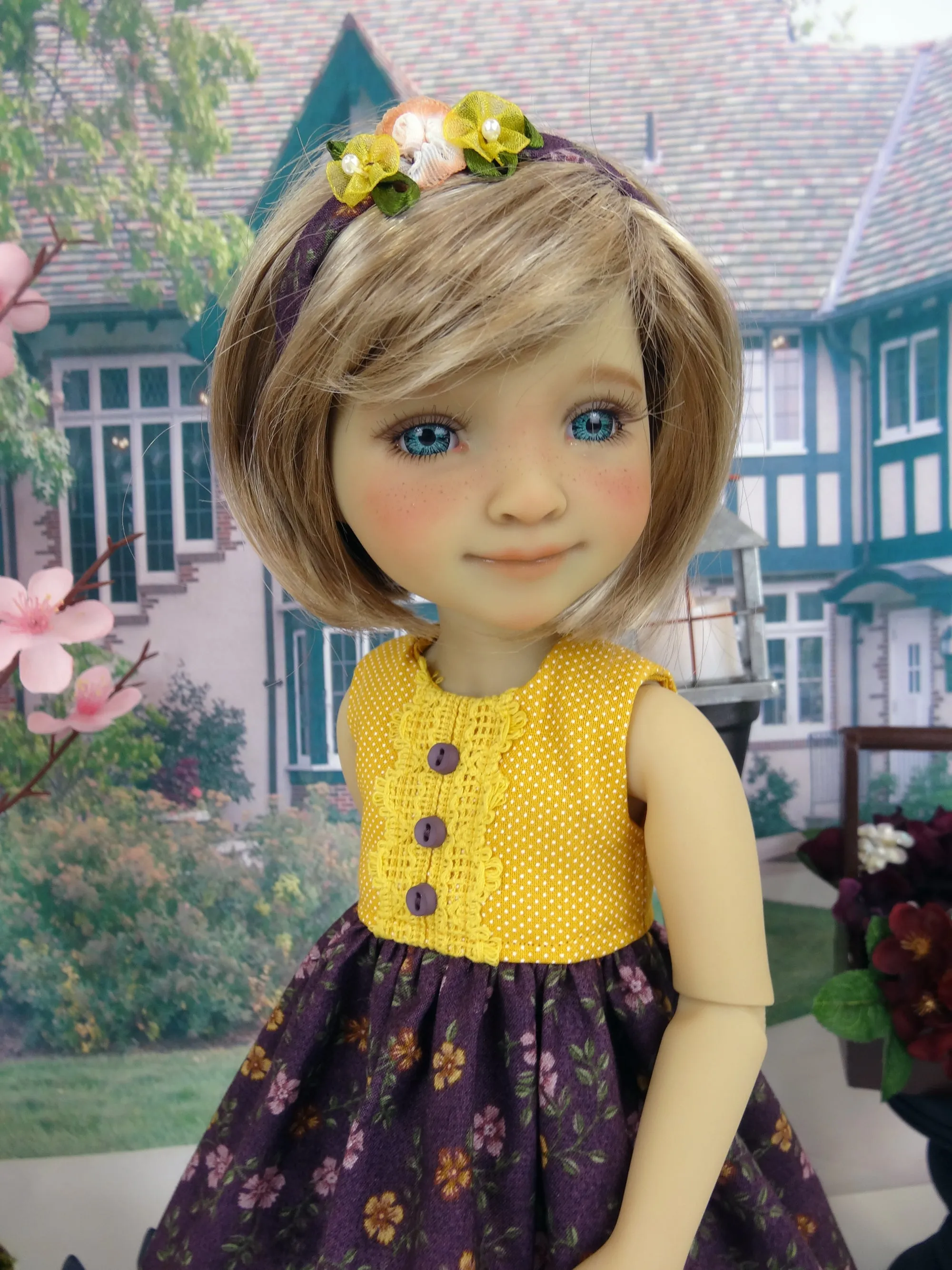 Wildflowers at Dusk - dress and sweater with shoes for Ruby Red Fashion Friends doll