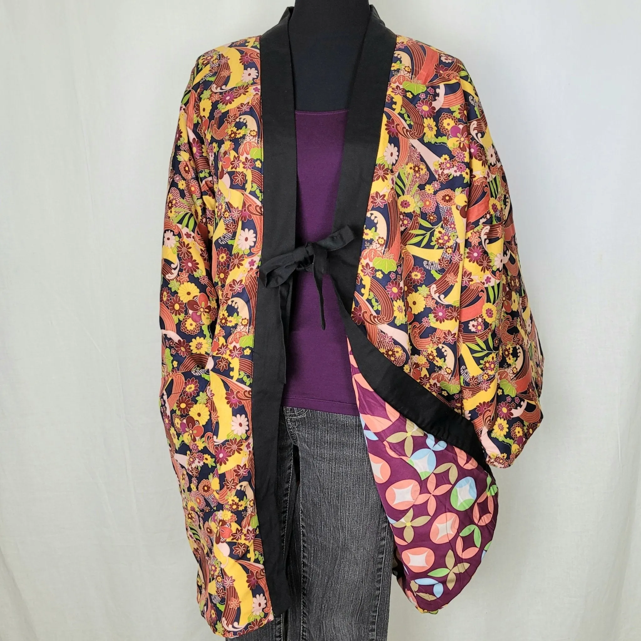 Women's Traditional Japanese Reversible Warm Hanten Coat