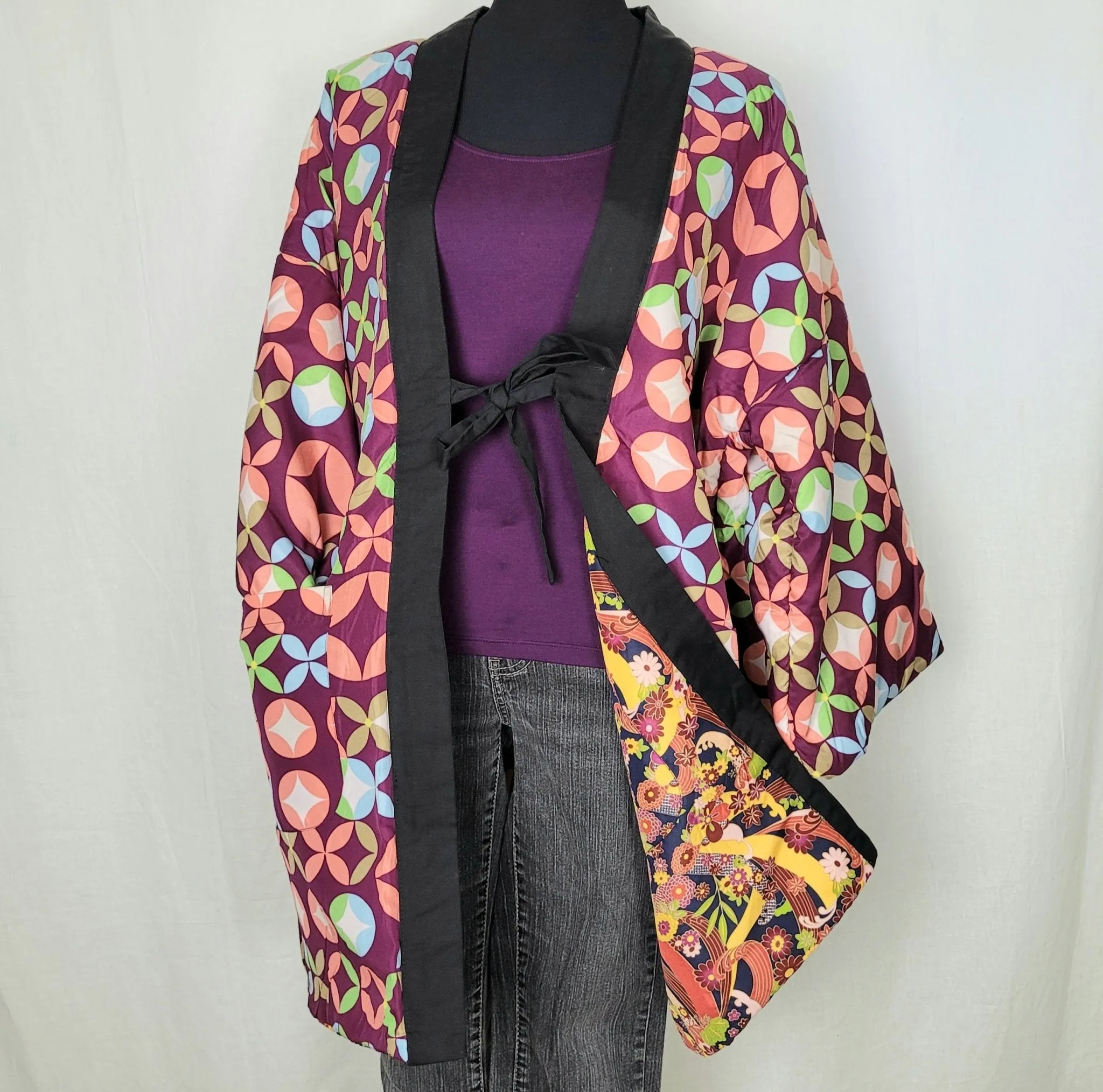 Women's Traditional Japanese Reversible Warm Hanten Coat