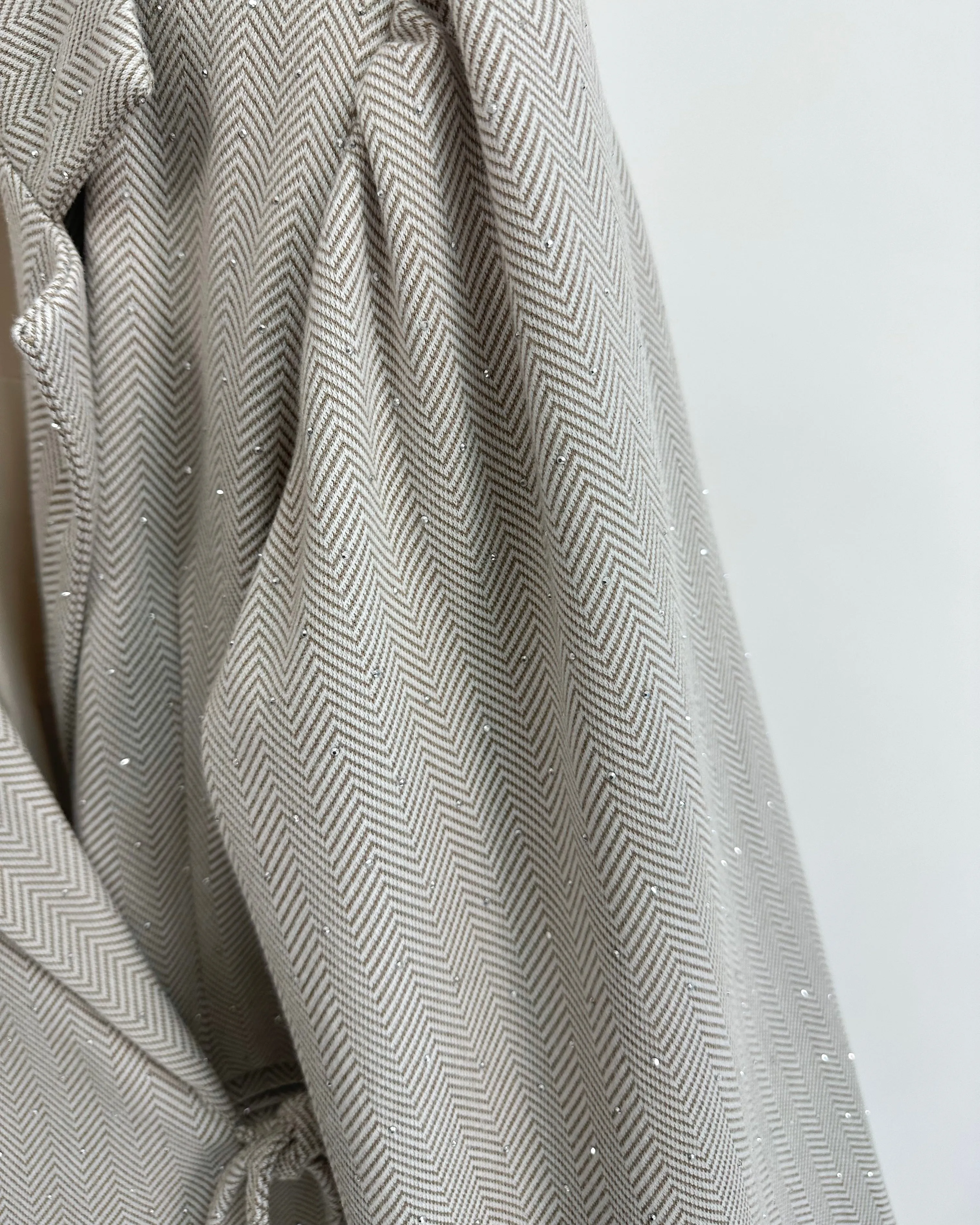 Wrap Blazer Strass Beige