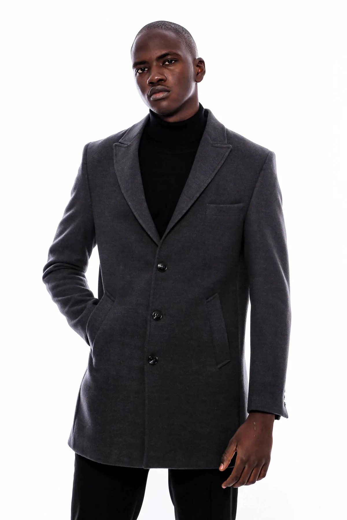WSS Grey Men Long Coat  - Lakeshore